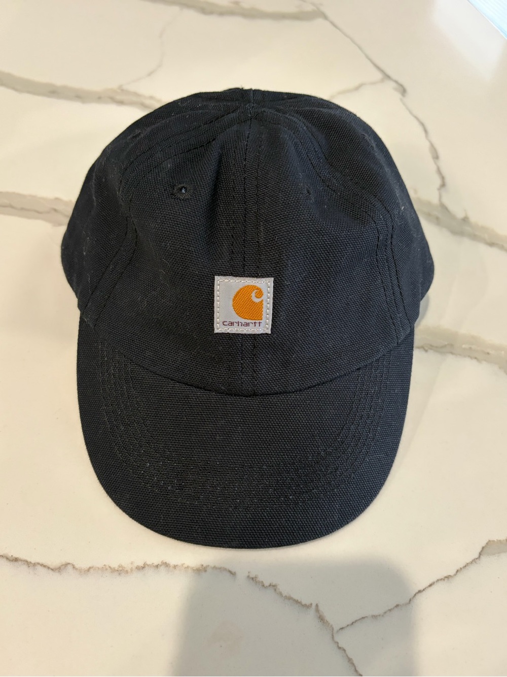 Carhartt Black Cap with Orange Logo Patch